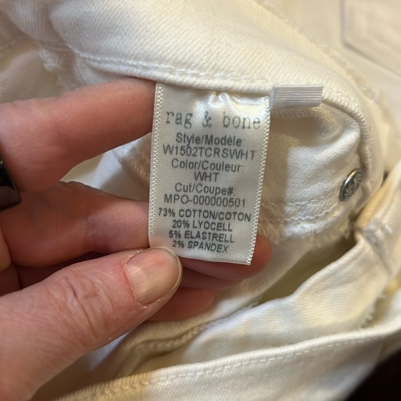 NWT rag & bone Jeans White Cate Mid-Rise Ankle Skinny Size 25 (2) MSRP $195 - Picture 8 of 10